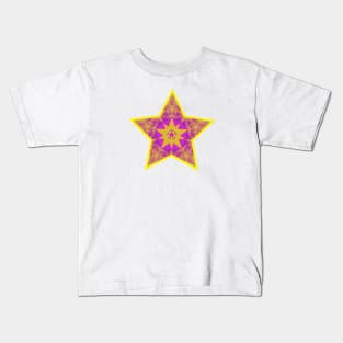 Purple yellow christmas star Kids T-Shirt